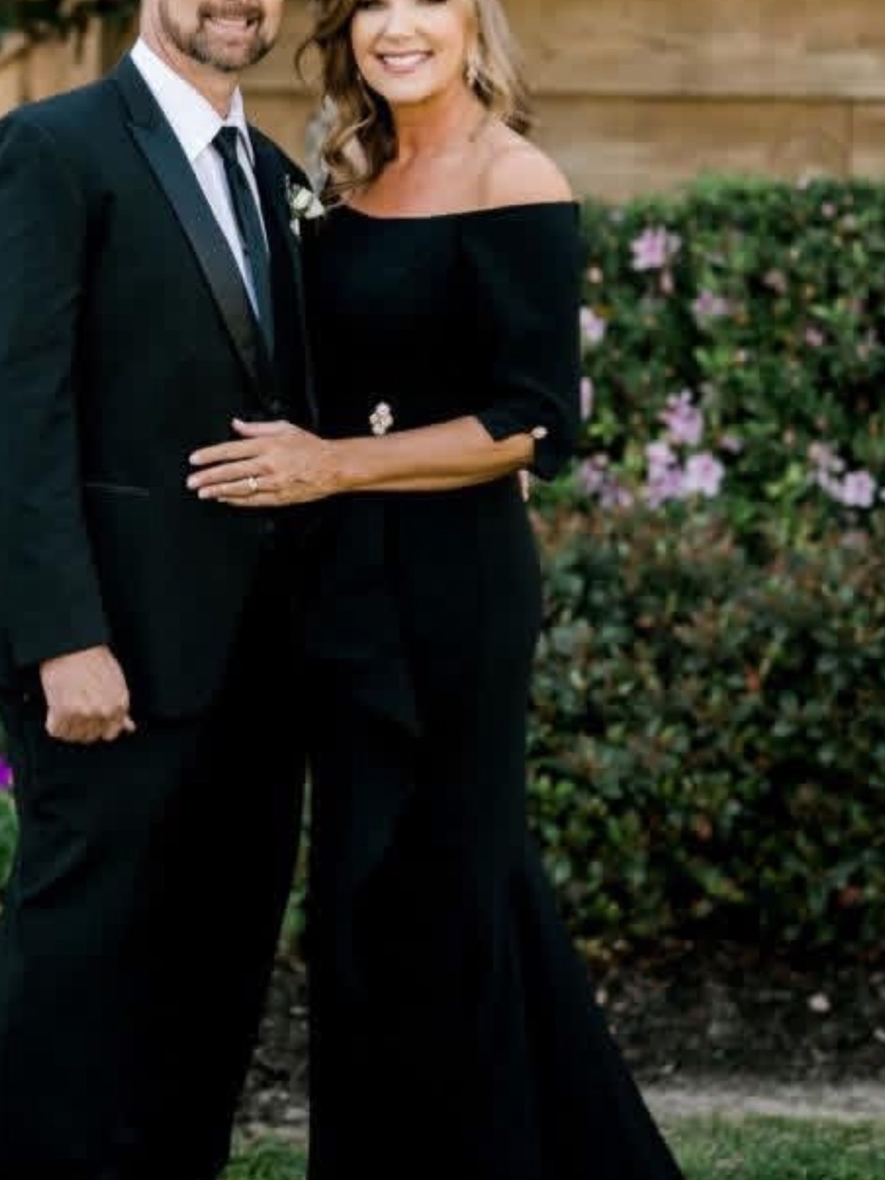 Off-Shoulder Black Jovani Gown size 14 with some alterations so 12/14
